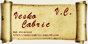 Vesko Čabrić vizit kartica